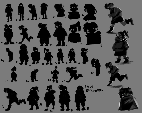 Silhhouette Study and Character Development for imaginary Comic Character